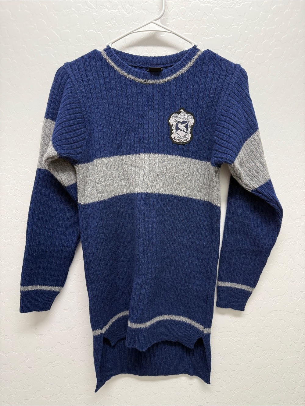 Ravenclaw Ribbed Crewneck 100% Lambs Wool Sweater - Harry Potter